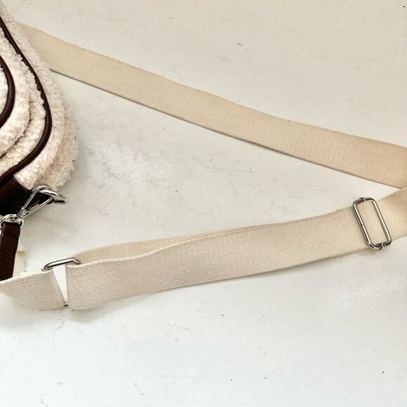 Laundry by Shelli Segal Cream Sherpa Fanny Pack Belt Bag - Picture 2 of 11